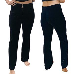 Joule Vintage Butterfly Velvet Flare Pants Bottoms Black Y2K 90s Women's Size M